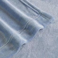 New ⭐ Flash Sale 😀 LA Solid 4-Piece Blue Plush Fleece Microfiber King Sheet Set by Laura Ashley 🎁 😀 -Becky Cameron Shop laura ashley sheet sets ushsa01196144 4f 1000