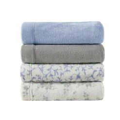 New ⭐ Flash Sale 😀 LA Solid 4-Piece Blue Plush Fleece Microfiber King Sheet Set by Laura Ashley 🎁 😀 -Becky Cameron Shop laura ashley sheet sets ushsa01196144 fa 1000