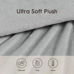 Budget 🛒 Outlet 🔔 LA Solid 4-Piece Gray Plush Fleece Microfiber Queen Sheet Set by Laura Ashley ⌛ 🧨 -Becky Cameron Shop laura ashley sheet sets ushsa01196145 44 1000