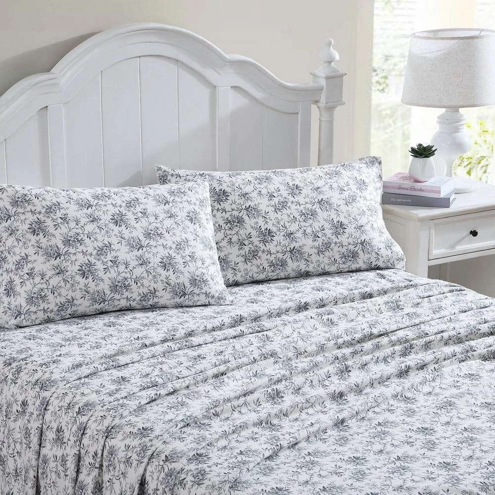 Brand new ๐งจ Wholesale ๐ Faye Toile 3-Piece Black Cotton Flannel Twin Sheet Set by Laura Ashley ๐ฅฐ โ 6 Brand new ๐งจ Wholesale ๐ Faye Toile 3-Piece Black Cotton Flannel Twin Sheet Set by Laura Ashley ๐ฅฐ โ - Image 6