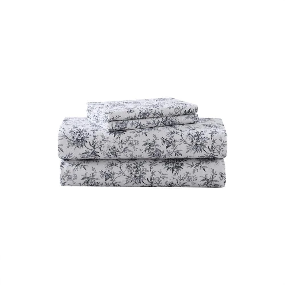 Brand new ๐งจ Wholesale ๐ Faye Toile 3-Piece Black Cotton Flannel Twin Sheet Set by Laura Ashley ๐ฅฐ โ 1 Brand new ๐งจ Wholesale ๐ Faye Toile 3-Piece Black Cotton Flannel Twin Sheet Set by Laura Ashley ๐ฅฐ โ