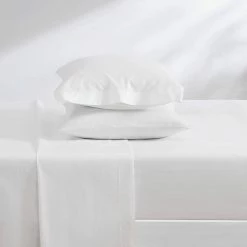 Best Pirce 😀 Hot Sale 🔔 LA Solid 4-Piece White Cotton Queen Sheet Set by Laura Ashley 😀 🧨 -Becky Cameron Shop laura ashley sheet sets ushsa01235161 fa 1000