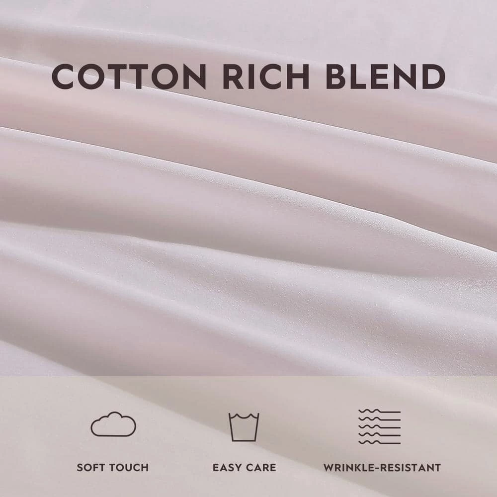 Buy ๐ Deals ๐ LA Solid 4-Piece Pink Cotton Blend King Sheet Set by Laura Ashley ๐ ๐ 4 Buy ๐ Deals ๐ LA Solid 4-Piece Pink Cotton Blend King Sheet Set by Laura Ashley ๐ ๐ - Image 4