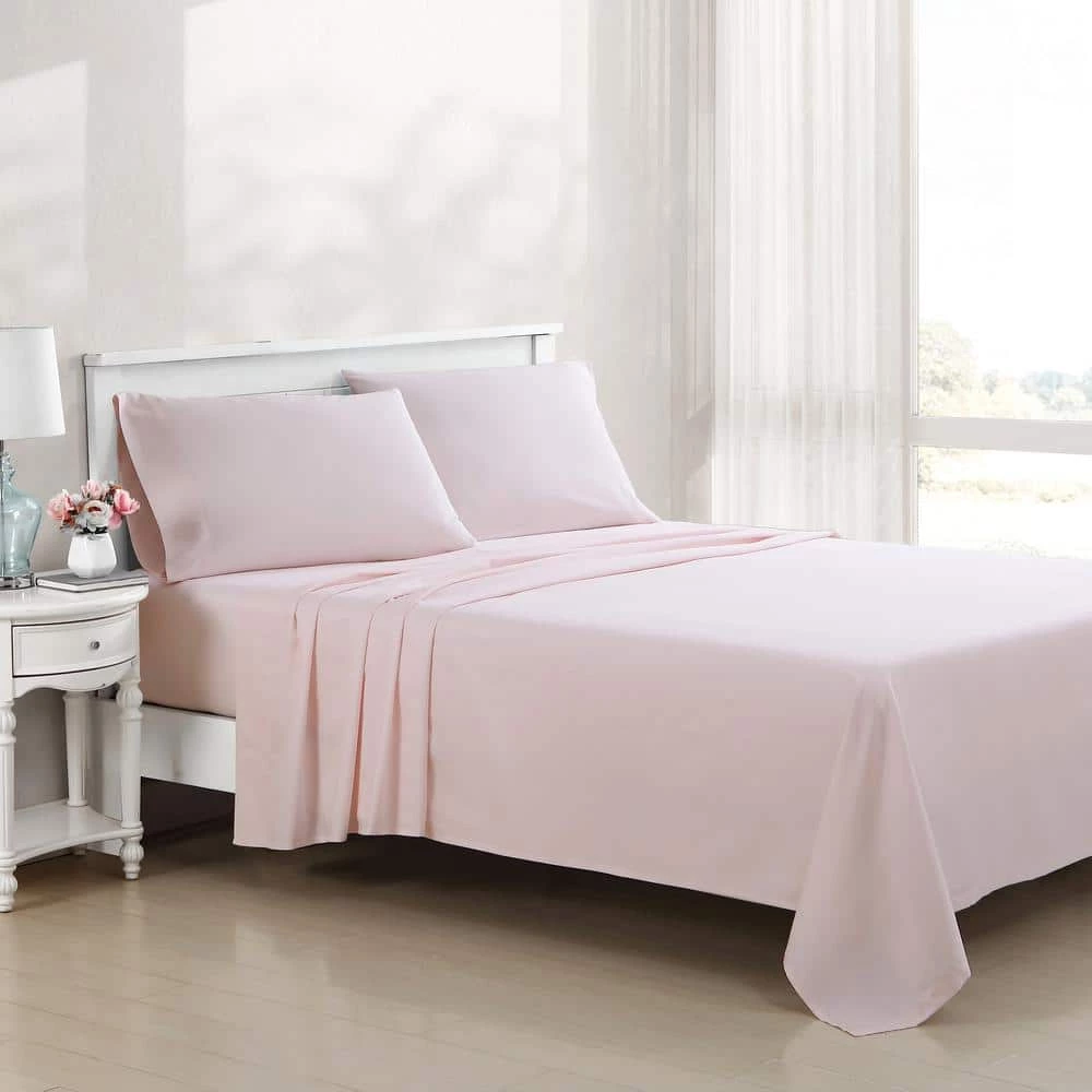 Buy ๐ Deals ๐ LA Solid 4-Piece Pink Cotton Blend King Sheet Set by Laura Ashley ๐ ๐ 8 Buy ๐ Deals ๐ LA Solid 4-Piece Pink Cotton Blend King Sheet Set by Laura Ashley ๐ ๐ - Image 8