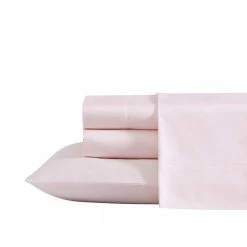 Buy 🌟 Deals 😀 LA Solid 4-Piece Pink Cotton Blend King Sheet Set by Laura Ashley 😍 🎉