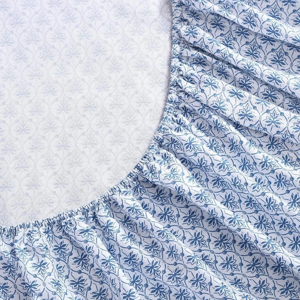 Promo โจ Budget ๐ Rosemarie 4-Piece Blue Cotton Queen Sheet Set by Laura Ashley ๐ โญ 3 Promo โจ Budget ๐ Rosemarie 4-Piece Blue Cotton Queen Sheet Set by Laura Ashley ๐ โญ - Image 3