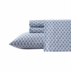 Promo ✨ Budget 🛒 Rosemarie 4-Piece Blue Cotton Queen Sheet Set by Laura Ashley 🌟 ⭐