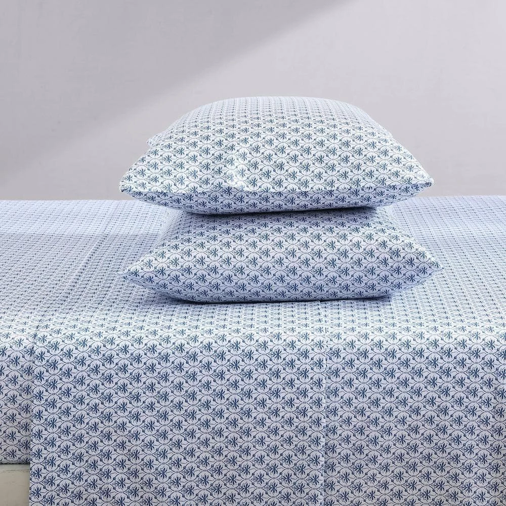Promo โจ Budget ๐ Rosemarie 4-Piece Blue Cotton Queen Sheet Set by Laura Ashley ๐ โญ 6 Promo โจ Budget ๐ Rosemarie 4-Piece Blue Cotton Queen Sheet Set by Laura Ashley ๐ โญ - Image 6