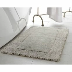 Deals 😀 Hot Sale 🤩 17 in. x 24 in. and 20 in. x 32 in. Gray Ruffle Cotton Bath Rug Set (2-Piece) by Laura Ashley 😀 🔥 -Becky Cameron Shop light gray laura ashley bathroom rugs bath mats laymb006468 31 1000