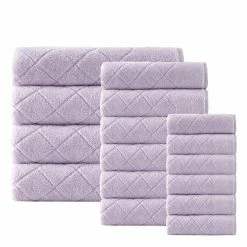 Discount ❤️ Buy ⌛ Gracious 16-Pieces Lilac Turkish cotton Towel Set by Enchante Home 😍 ⌛