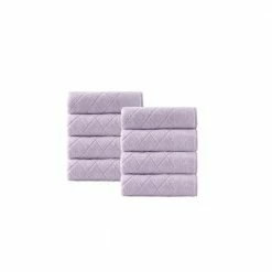 Hot Sale 👍 Hot Sale 🌟 Gracious 8-Pieces Lilac Turkish Cotton Wash Towels by Enchante Home ⭐ 🔥