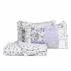 Brand new 🧨 Cheapest ⌛ Brenna 3-Piece Lavender King Floral Patchwork Quilt Set by Morgan Home 🔥 👍 -Becky Cameron Shop morgan home bedding sets m559426 1f 1000