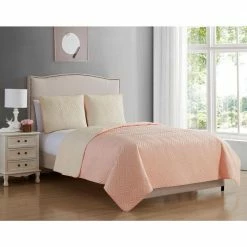Buy 🧨 Cheap 🥰 Allison Reversible 3-Piece Blush/Cream Full/Queen Quilt Set by Morgan Home 🤩 ⌛ -Becky Cameron Shop morgan home bedding sets m591549 4f 1000