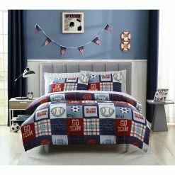 Flash Sale 👍 Deals 😀 Kute Kids Sports Dreams 5-Piece Twin Bedding Set by Morgan Home 🥰 🤩