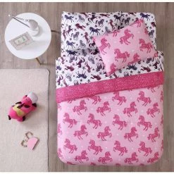 New 💯 Best Pirce 🧨 Kute Kids Pink Unicorn Sparkle 5-Piece Twin Bedding Set by Morgan Home 🔥 😉 -Becky Cameron Shop morgan home kids bedding sets m671128 4f 1000