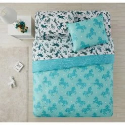 Best Sale 👍 Best deal 🛒 Kute Kids Aqua Unicorn Sparkle 5-Piece Twin Bedding Set by Morgan Home ⌛ ✨ 8 Best Sale 👍 Best deal 🛒 Kute Kids Aqua Unicorn Sparkle 5-Piece Twin Bedding Set by Morgan Home ⌛ ✨ -Becky Cameron Shop morgan home kids bedding sets m671159 4f 1000