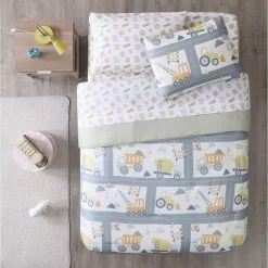 Flash Sale 🛒 Deals 🌟 Kute Kids Construction Trucks 7-Piece Full Bedding Set by Morgan Home 🧨 🎁 -Becky Cameron Shop morgan home kids bedding sets m671197 4f 1000