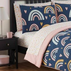 Top 10 🥰 Flash Sale 🌟 Kute kids Haley Rainbows 5-Piece Twin Bedding Set by Morgan Home ⌛ 🔥 -Becky Cameron Shop morgan home kids bedding sets m677212 1f 1000