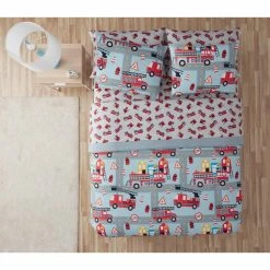 Discount 😍 Wholesale 🎉 Kute kids Fire Truck Road 5-Piece Bedding Set Toddler by Morgan Home ⭐ 🤩 -Becky Cameron Shop morgan home kids bedding sets m677236 4f 1000