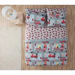 Discount ⭐ Hot Sale 🎉 Kute kids Fire Truck Road 7-Piece Full Bedding Set by Morgan Home 🤩 💯 -Becky Cameron Shop morgan home kids bedding sets m677250 4f 1000