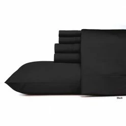 Best Sale 🔥 Outlet ✔️ Mhf Home 4-Piece Black Solid 800 Thread Count Cotton Blend Twin Sheet Set by Morgan Home 🔔 🔥 -Becky Cameron Shop morgan home sheet sets m582387 4f 1000