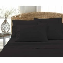 Best Sale 🔥 Outlet ✔️ Mhf Home 4-Piece Black Solid 800 Thread Count Cotton Blend Twin Sheet Set by Morgan Home 🔔 🔥