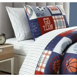 Outlet ✔️ Best Pirce ❤️ Kute Kids Sports Division Blue Queen Sheet Set by Morgan Home ⭐ 😀 -Becky Cameron Shop morgan home toddler bedding sets m645723 1f 1000