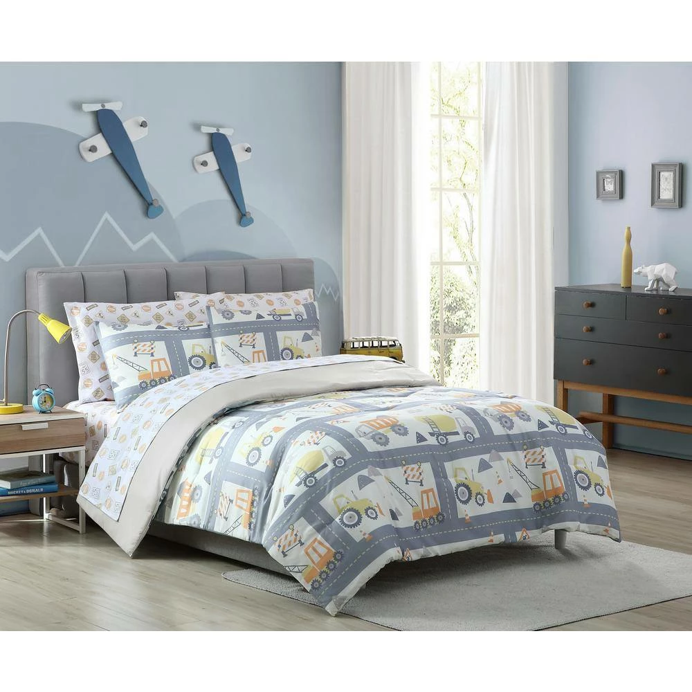 Hot Sale ๐ Best Sale ๐งจ Kute Kids Queen Construction Land Taupe Sheet Set by Morgan Home ๐ ๐ฅ 4 Hot Sale ๐ Best Sale ๐งจ Kute Kids Queen Construction Land Taupe Sheet Set by Morgan Home ๐ ๐ฅ - Image 4