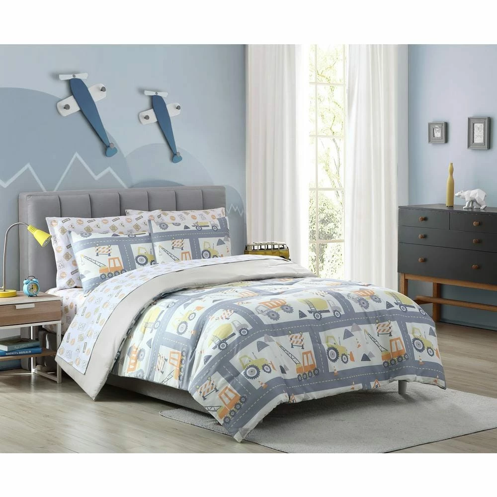 Deals ✔️ Deals ⭐ Kute Kids Construction Trucks 5-Piece Bedding Set Toddler by Morgan Home 🧨 🧨 2 Deals ✔️ Deals ⭐ Kute Kids Construction Trucks 5-Piece Bedding Set Toddler by Morgan Home 🧨 🧨 - Image 2