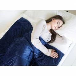 Wholesale ✨ Flash Sale 😉 MHF Home Navy Polyester 48 in. x 72 in. 16 lbs. Weighted Blanket by Morgan Home 🔥 🛒 -Becky Cameron Shop morgan home weighted blankets m621406 4f 1000