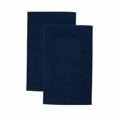 Cheap 🥰 Brand new 🎁 Gracious 2-Pieces Navy Turkish Cotton Bath Mats by Enchante Home ⌛ 🛒