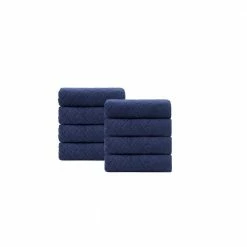 Flash Sale 😍 Best Pirce 🧨 Gracious 8-Pieces Navy Turkish Cotton Wash Towels by Enchante Home ✔️ 🔔