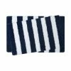 Hot Sale 😀 Best Pirce 🥰 Striped Multi-colored Navy/White 17 in. x 24 in. and 20 in. x 32 in. Polyester Rectangle Bathmat (2-Piece/Set) by Laura Ashley ✨ 🌟