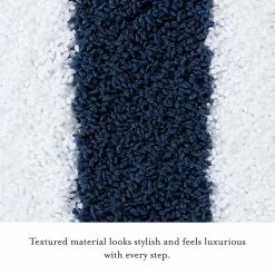 Hot Sale 😀 Best Pirce 🥰 Striped Multi-colored Navy/White 17 in. x 24 in. and 20 in. x 32 in. Polyester Rectangle Bathmat (2-Piece/Set) by Laura Ashley ✨ 🌟 -Becky Cameron Shop navy white laura ashley bathroom rugs bath mats lab013323 fa 1000