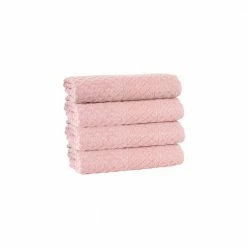 New 💯 Outlet 😍 Glossy 4 pcs Peach Turkish Cotton Hand Towels by Enchante Home 👏 🔥