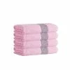 Wholesale ⭐ Discount 🎉 Anton 4 pcs Pink Turkish Cotton Hand Towels by Enchante Home ✨ 😍