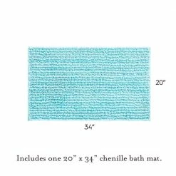 Coupon 🔔 Outlet 🎉 Non-Slip Butter Chenille 20 in. x 34 in. Blue Polyester Rectangle Bath Mat by Laura Ashley ⌛ 🥰 -Becky Cameron Shop seaspray blue laura ashley bathroom rugs bath mats lab017887 4f 1000