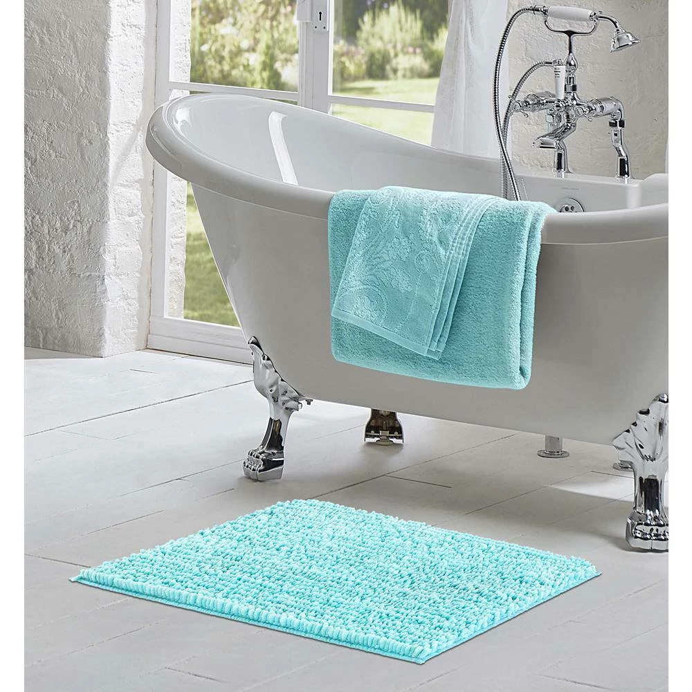 Brand new 🎁 Coupon 👍 Non-Slip Butter Chenille 27 in. x 45 in. Blue Polyester Rectangle Bath Mat by Laura Ashley ⭐ ❤️ 8 Brand new 🎁 Coupon 👍 Non-Slip Butter Chenille 27 in. x 45 in. Blue Polyester Rectangle Bath Mat by Laura Ashley ⭐ ❤️ - Image 8