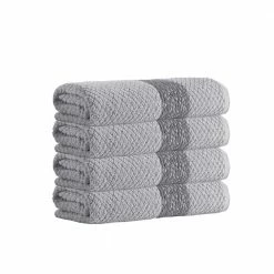 Budget 😀 Cheapest 💯 Anton 4 pcs Silver Turkish Cotton Hand Towels by Enchante Home 🌟 😉