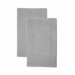 Cheapest 👏 Wholesale 🔔 Gracious 2-Pieces Silver Turkish Cotton Bath Mats by Enchante Home 😉 🎉