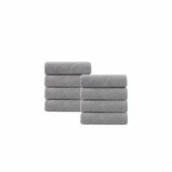 Top 10 🎉 Best reviews of 🛒 Gracious 8-Pieces Silver Turkish Cotton Wash Towels by Enchante Home 🎉 🤩