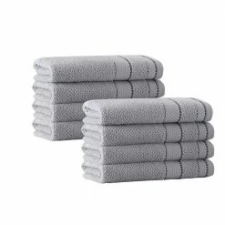 Best Pirce 👏 Coupon 🧨 Monroe 8-Pieces SilverTurkish Cotton Hand Towels by Enchante Home 🎁 🤩