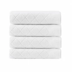 New 🛒 Brand new ❤️ Gracious 4-Pieces White Turkish Cotton Bath Towels by Enchante Home 🔔 ❤️