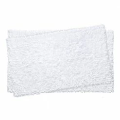 Discount 🔥 Outlet 👍 Butter Chenille 20 in. x 34 in. and 17 in. x 24 in. 2-Piece Bath Mat Set in White by Laura Ashley 🛒 🎁